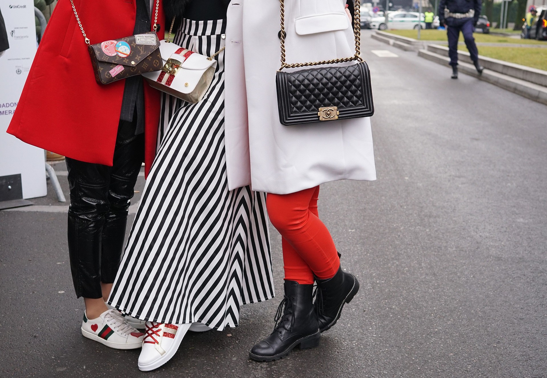 Fashionable appearance during Milan Fashion Week - street style concept.